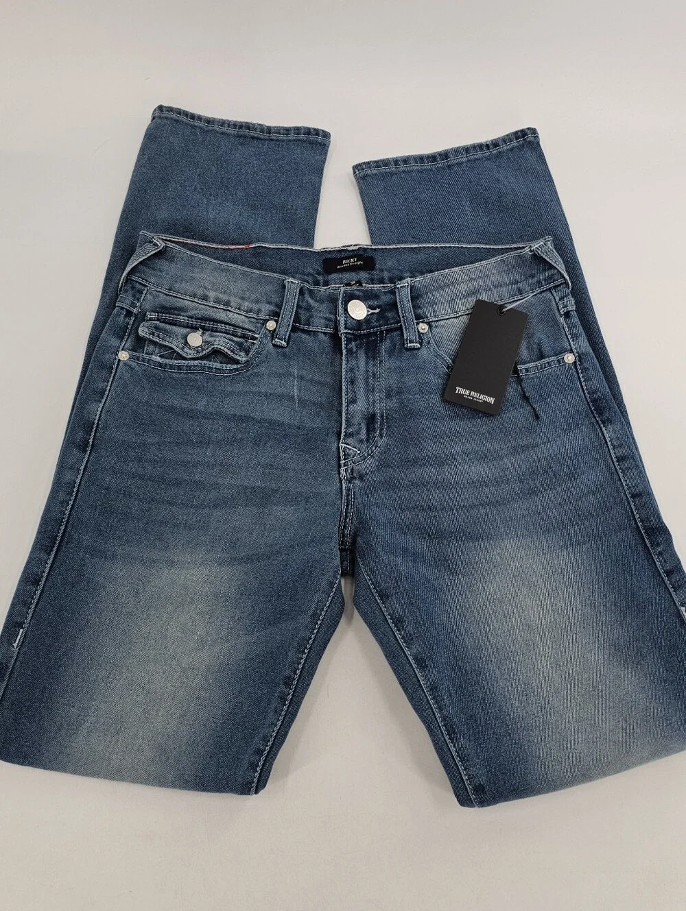 True Religion Ricky SN Flap Relaxed Straight Jeans World Tour Men's